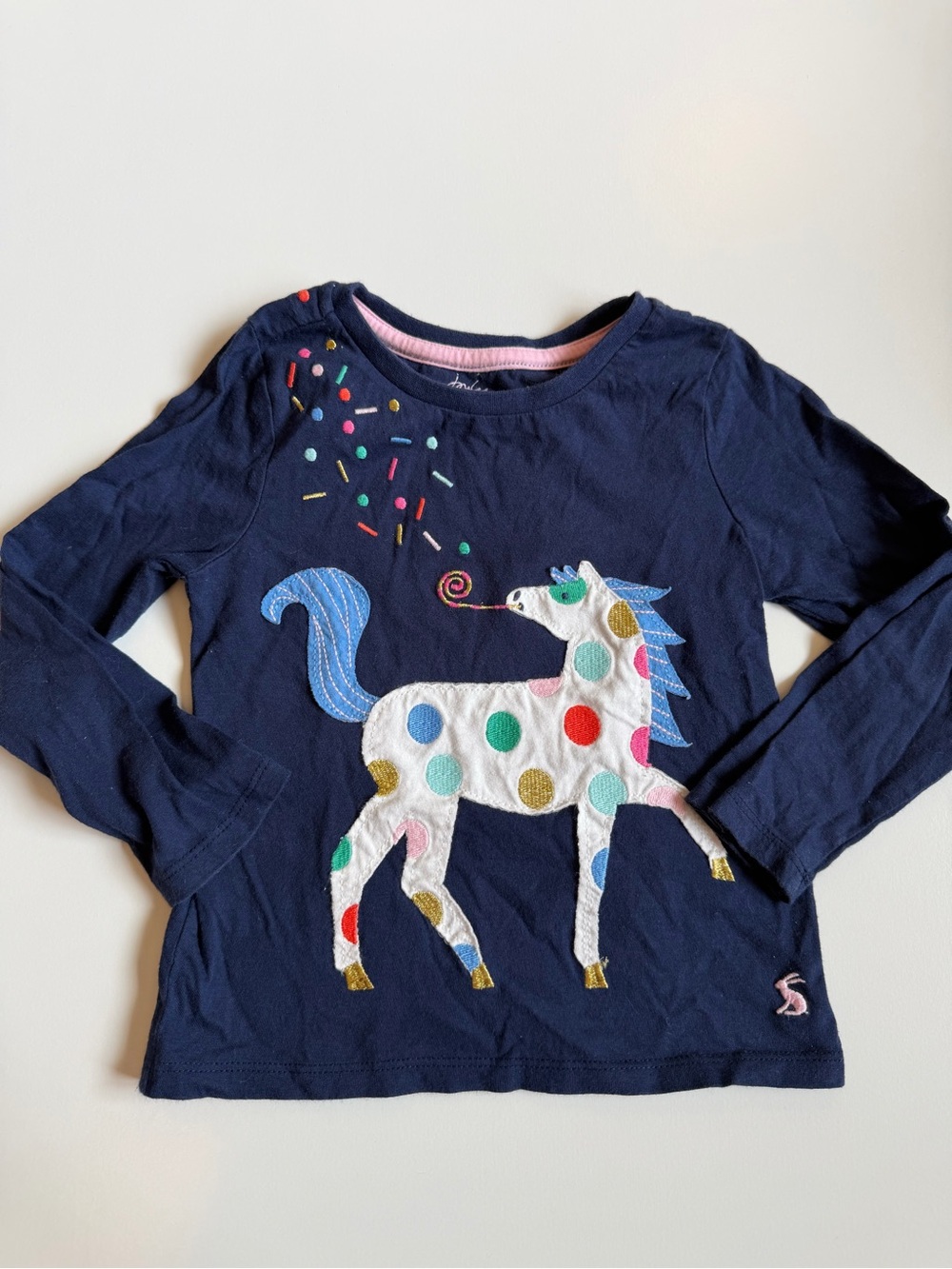 Joules Unicorn Appliqué Top